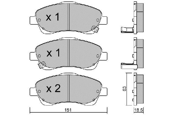 Jeu de 4 plaquettes de frein AISIN ref. BPTO-1001